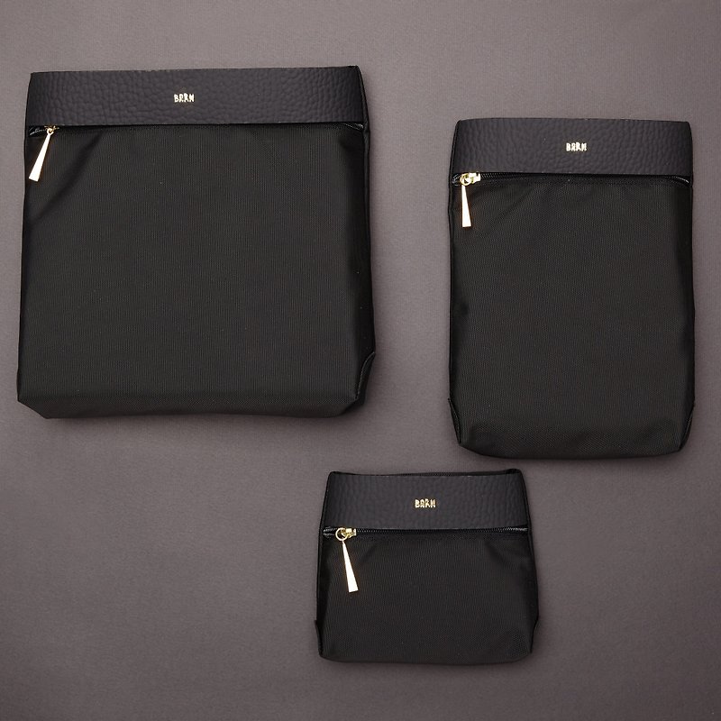 BARN Resa Bag Three-piece Travel Organizer-Jet Black - Toiletry Bags & Pouches - Eco-Friendly Materials 