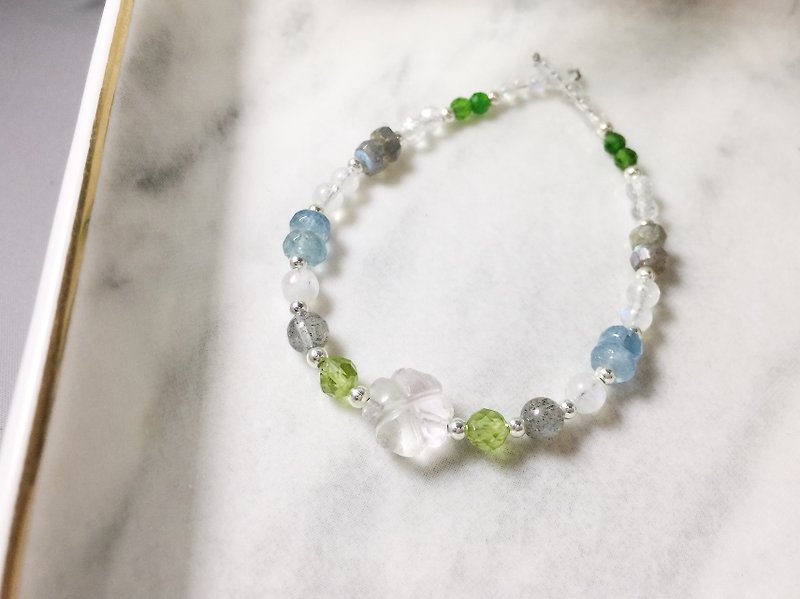 MH sterling silver natural stone custom series _ pass lucky _ fluorite - Bracelets - Crystal Green