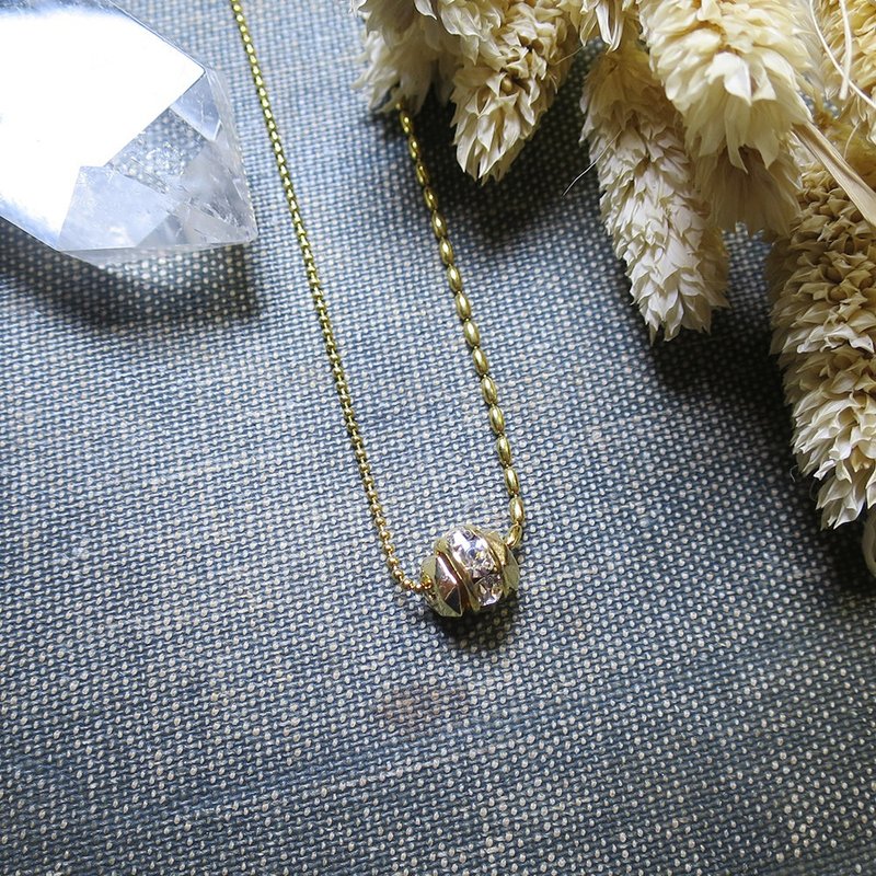 VIIART. Mine. Zircon Titanium Steel Gold Plated Necklace Clavicle Chain - Necklaces - Other Metals Gold