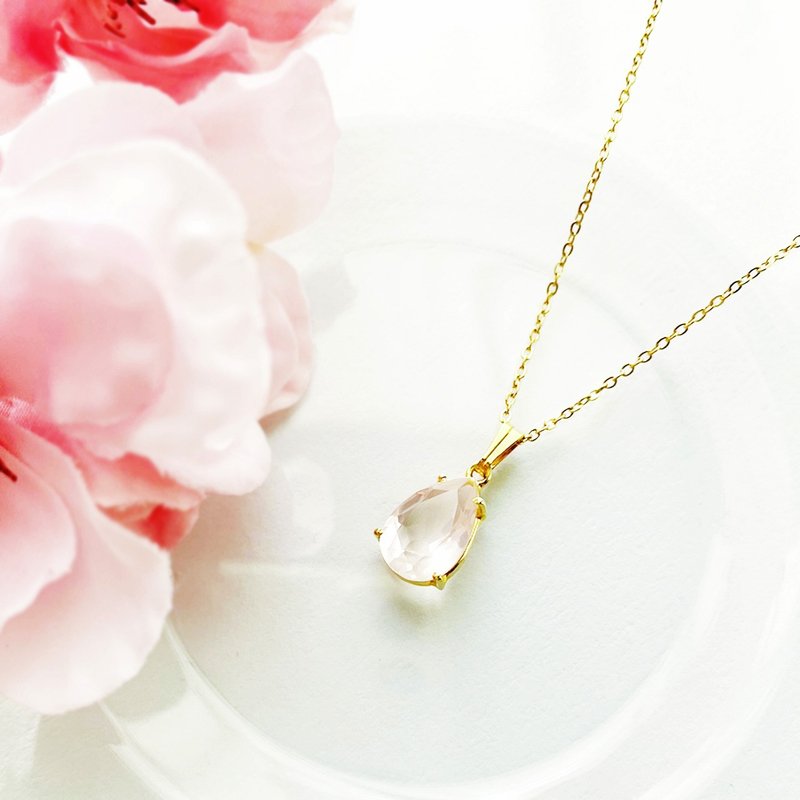 ローズクォーツネックレス   天然石　桜色　春アクセサリー - 項鍊 - 半寶石 粉紅色