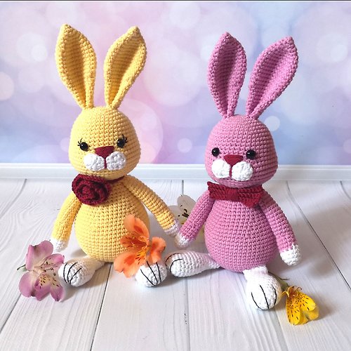 FunnyStitch Crochet Pattern bunny boy and girl DIY amigurumi bunny tutorial PDF digital