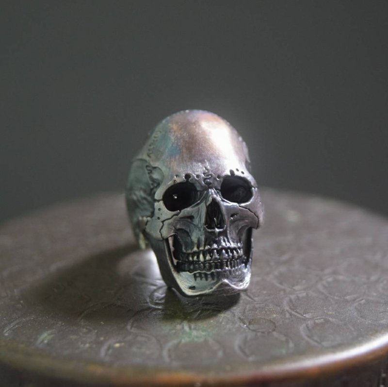 Human skull ring ーGyokuー - General Rings - Sterling Silver Silver