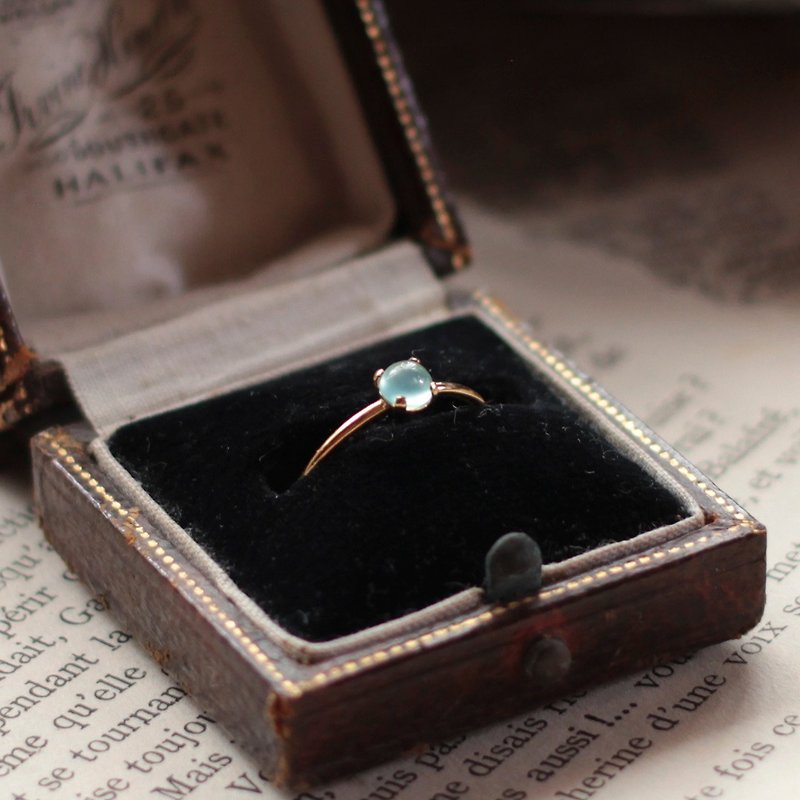 Blue Opal Cadre Rings 14KGF Gemstone Quality - แหวนทั่วไป - เครื่องประดับพลอย สีน้ำเงิน