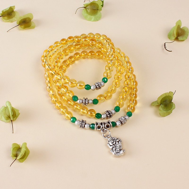 Brand Classic | 108 Ping An Pearl Bracelet | Citrine - Bracelets - Crystal Yellow