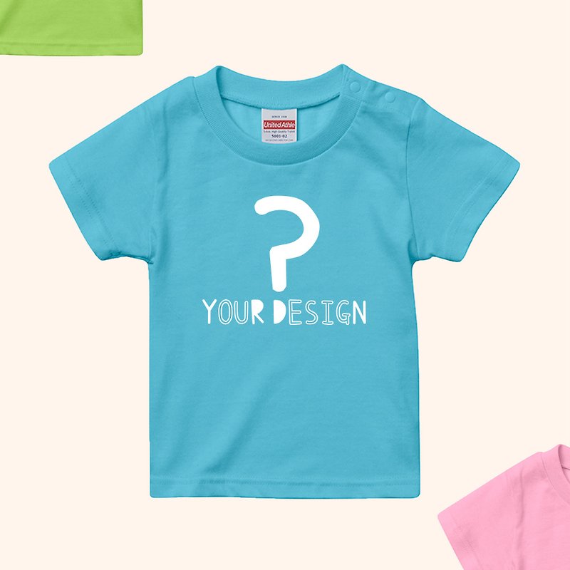 [Customized gift] Children's short-sleeved T-shirt (ten colors) Children's T- - Tops & T-Shirts - Cotton & Hemp Blue