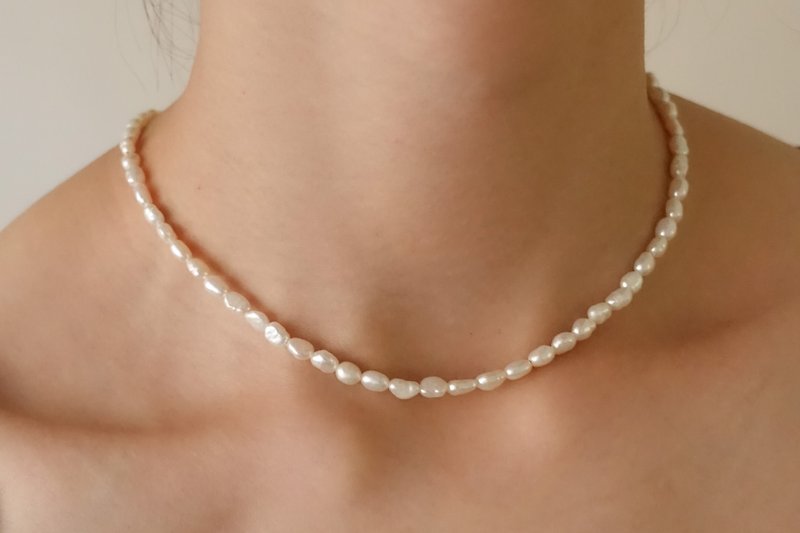Cari 珍珠項鍊/全珍珠項鍊/巴洛克/淡水珍珠/細緻/鎖骨項鍊/頸鍊 - 項鍊 - 珍珠 白色