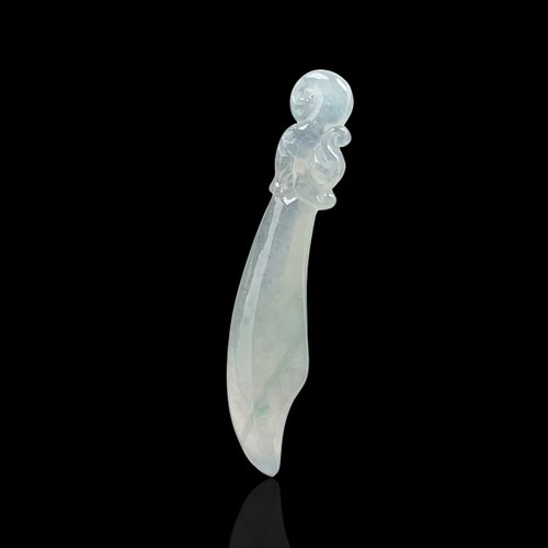 瓔珞珠寶盒 E.L.Jewelry Box 【勇敢果斷】冰種飄綠翡翠大刀項鍊 | 天然緬甸玉A貨翡翠 | 送禮