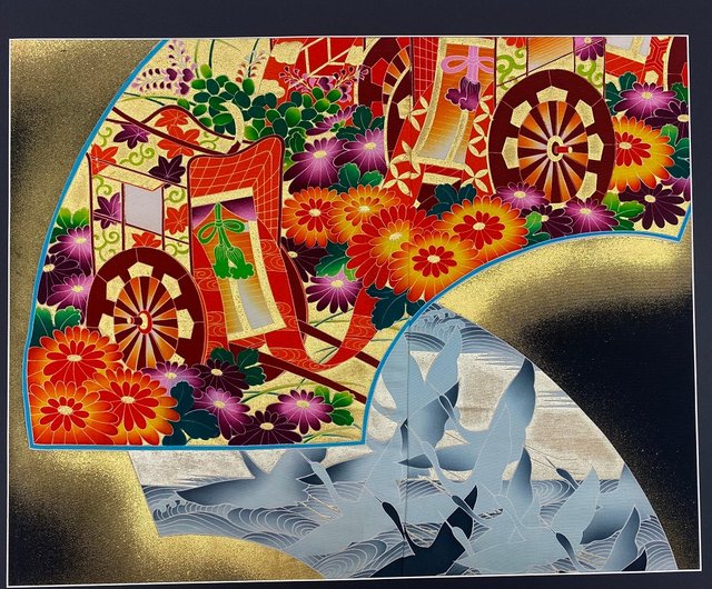 色打掛からつくるアートパネル vintage 友禅着物 和モダン 和風