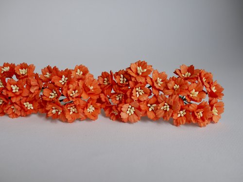 makemefrompaper Paper flower, Wedding, 50 pcs. cherry blossom supplies, 2 cm. orange color.