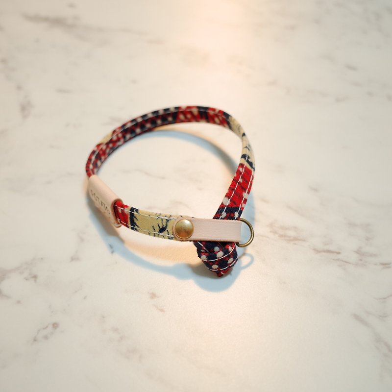 Cat collars, Exclusion from Japan Fabric, Red/Yellow Duck - Collars & Leashes - Cotton & Hemp 