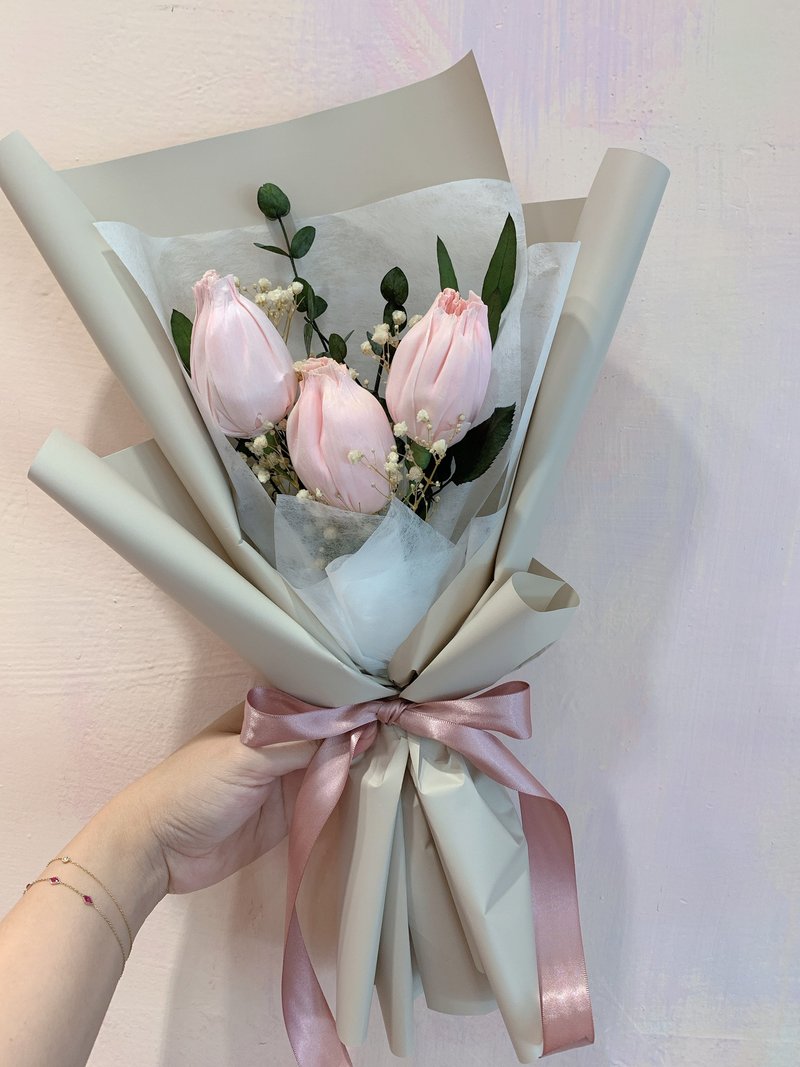 Tulip Diffuser Bouquet with Carry Bag Card - Dried Flowers & Bouquets - Plants & Flowers Pink