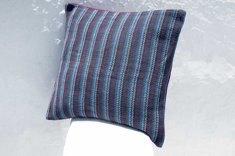 Hand-woven woven pillowcase cotton pillowcase woven pillowcase handmade pillowcase - Moroccan stripes - Pillows & Cushions - Cotton & Hemp Multicolor