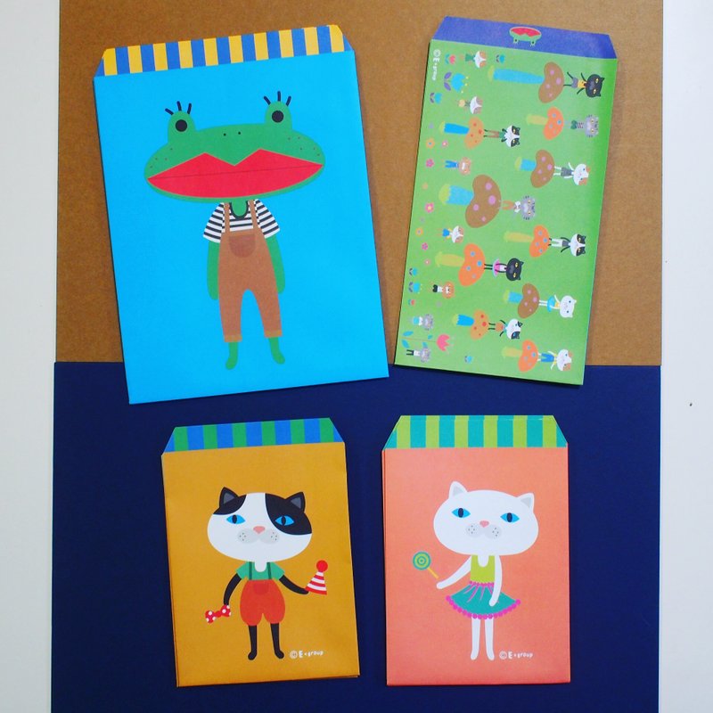 E*group gift bag with 10 frog cats in the envelope - การ์ด/โปสการ์ด - กระดาษ หลากหลายสี