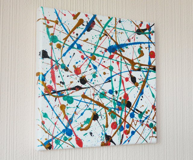 抽象オリジナルアートジャクソンポロックアクリル画人生は美しい帆布