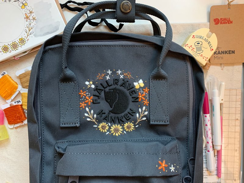 [Kanken Backpack Embroidery] Pattern design and embroidery price does not include Kanken backpack - กระเป๋าเป้สะพายหลัง - งานปัก 