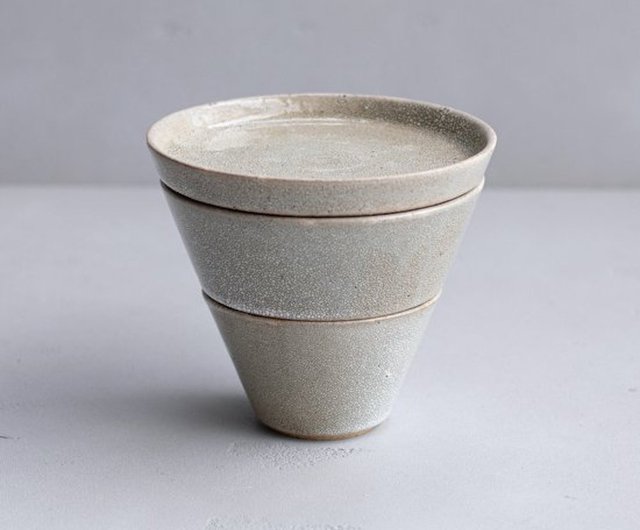 kasane 梅花皮紋路缽盤3 層日本陶器木箱禮盒組KIKIME｜盤子/餐盤