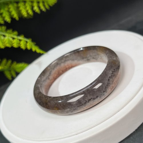 WANZAMGOK 畢業級極光23水晶手鐲57MM 冰透星光彩虹閃片灰底聚寶盆 金牙能量