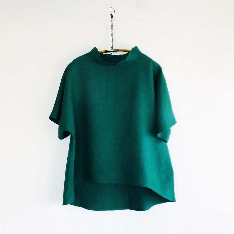 linen pullover　Forest color - Women's Tops - Cotton & Hemp Green