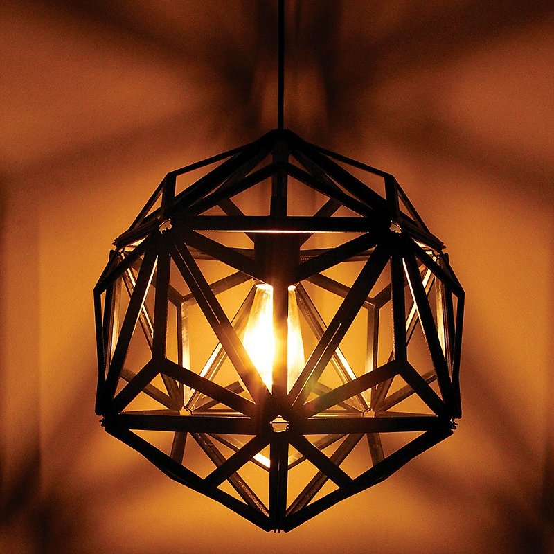 QUALY 三角幾何-燈罩(鏤空黑) - 燈具/燈飾 - 塑膠 黑色