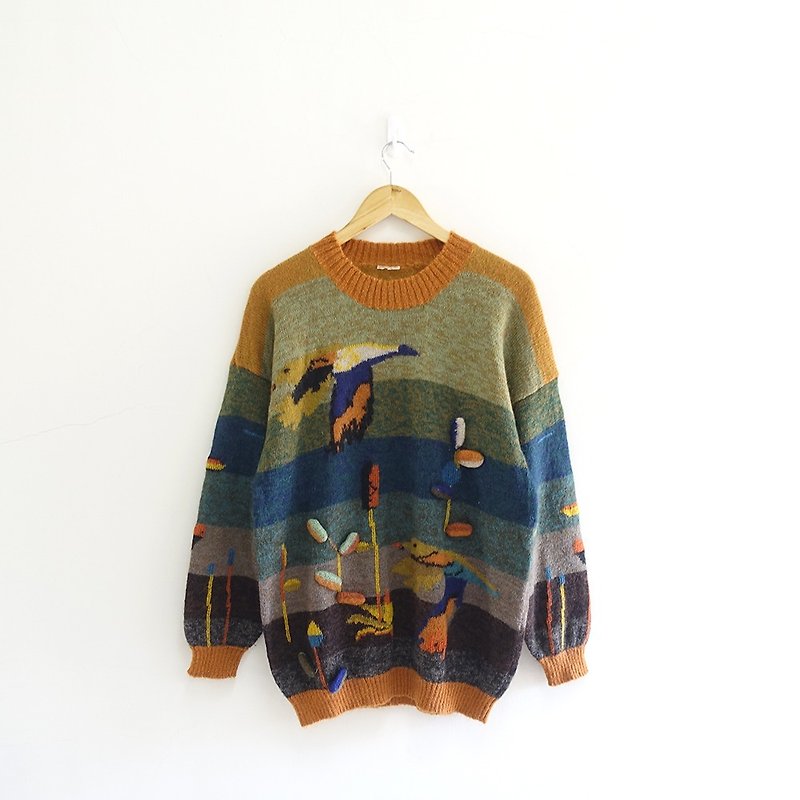 │Slowly │ water - vintage sweater │vintage. Vintage. Art - Women's Sweaters - Polyester Multicolor