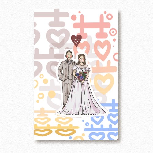 喵米 ᴍᴇᴏᴡᴍɪ ꜱᴛᴜᴅɪᴏ 【客製化 - 囍字公版】婚禮、喜帖 - 純圖檔 人像似顏繪