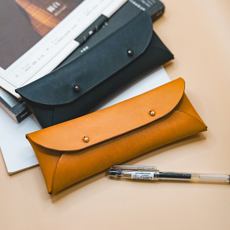 Genuine leather pencil case/stationery storage bag pencil case can be customized with hot stamping/embossing - กล่องดินสอ/ถุงดินสอ - หนังแท้ 