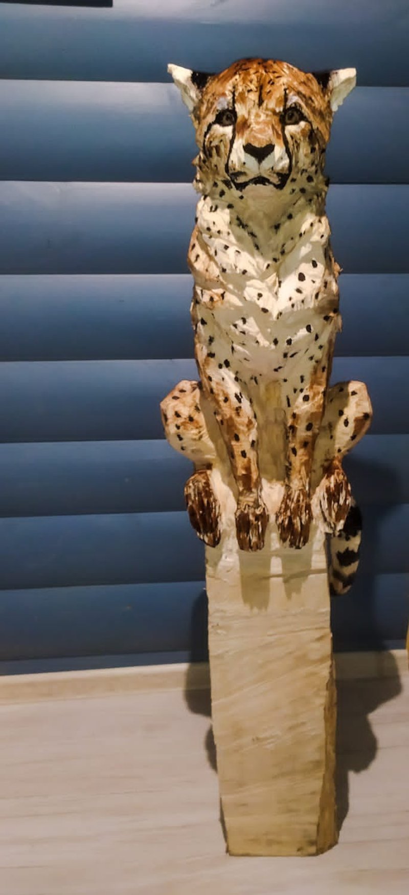 Big wooden Cheetah luxury interior - ตุ๊กตา - ไม้ สีนำ้ตาล