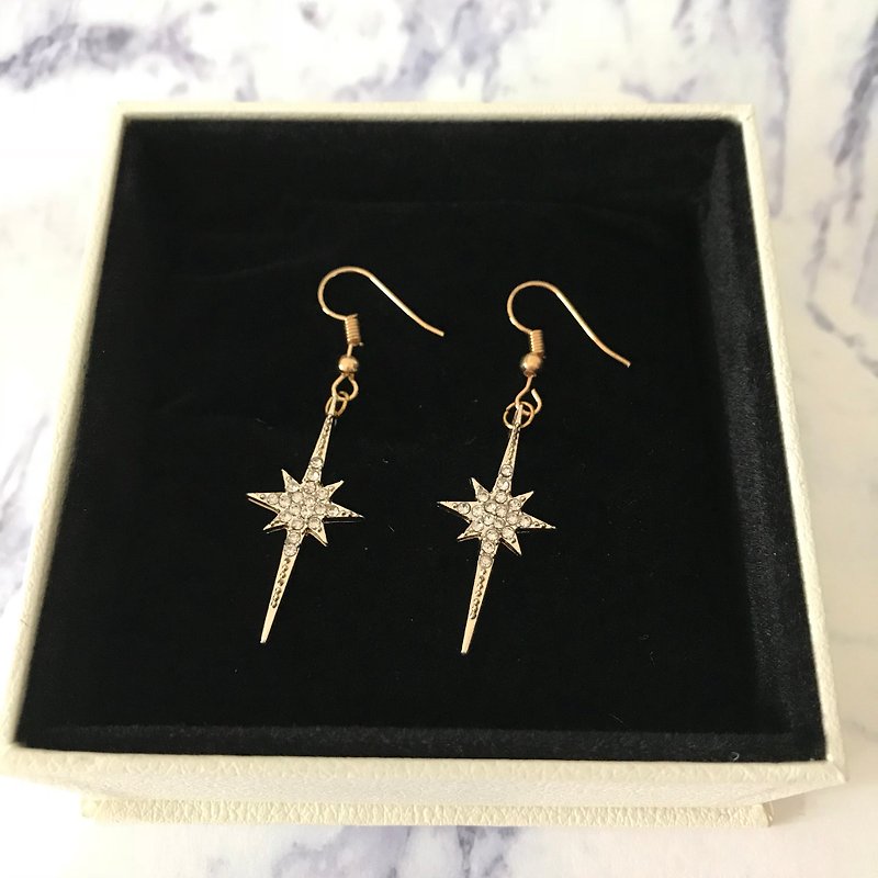 Golden star earrings - Earrings & Clip-ons - Other Metals Gold