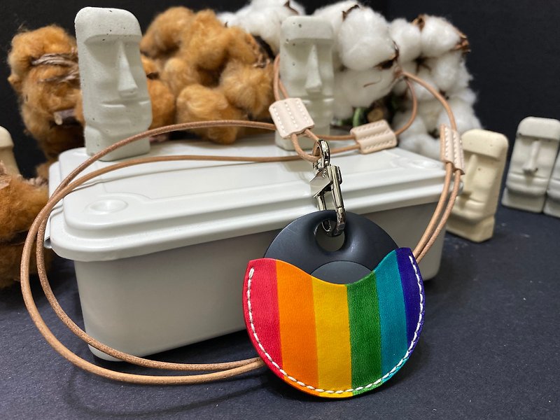 Gogoro Sensor Key Case Protective Case Key Holster-Leather Handmade-Rainbow - Keychains - Genuine Leather Multicolor