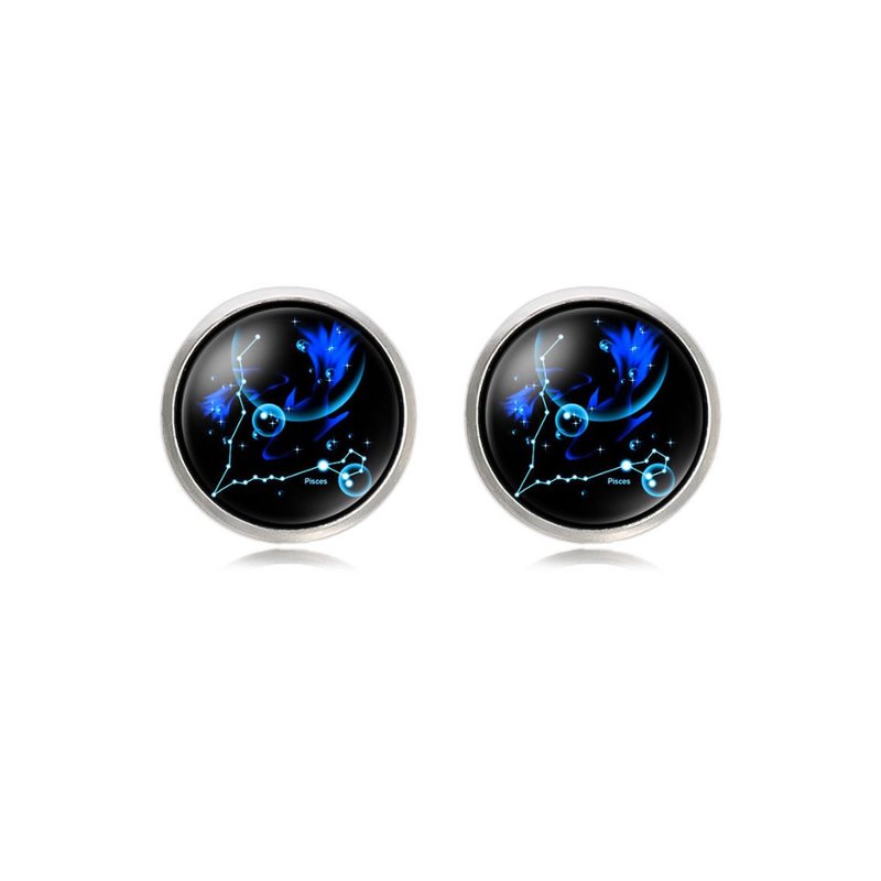 雙魚座袖扣 Pisces Cufflinks KC10159 ** 附送贈品 ** - 袖扣 - 其他金屬 黑色