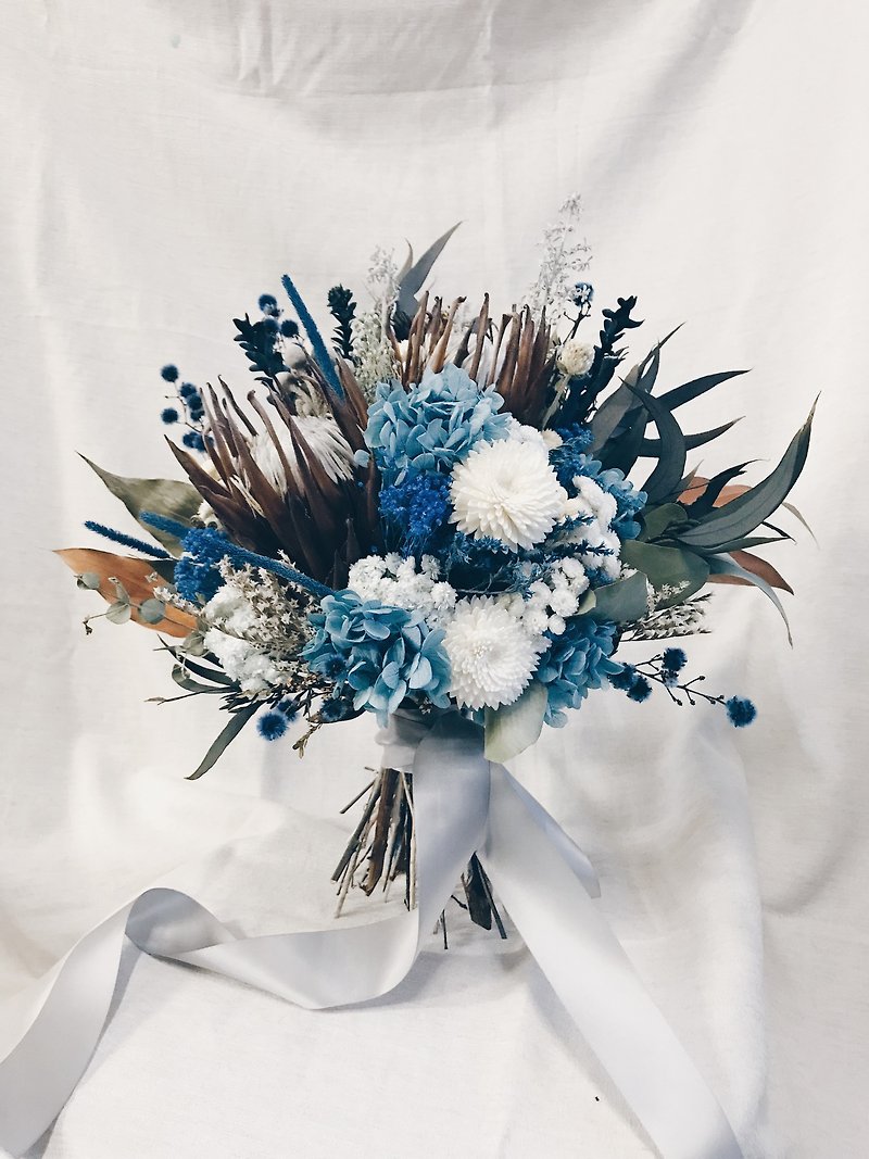 Dry Flower Bouquet! [The God of Messenger-Hermes] Bouquet Wedding Dry Flower Bouquet L - Dried Flowers & Bouquets - Plants & Flowers Blue