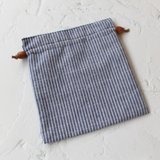 Pinstriped Drawstring Bag Storage Bag Cosmetic Bag