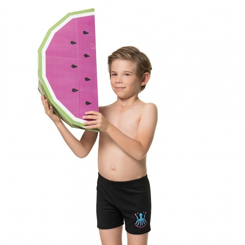 MIT 兒童-五分泳褲 (SPA 泡湯專用) - 兒童泳衣 - 聚酯纖維 黑色
