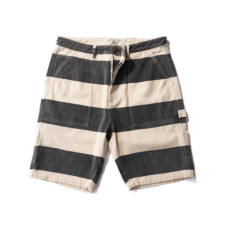 Prisoner Shorts - Stripe - กางเกงขายาว - ผ้าฝ้าย/ผ้าลินิน 