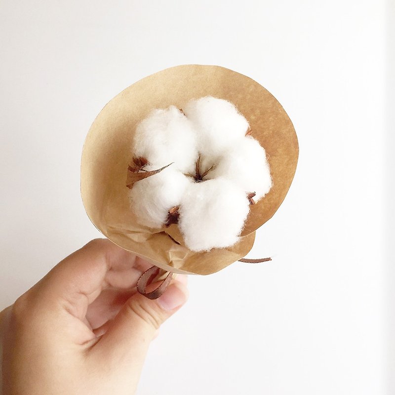[Q-cute] Dried Flower Bouquet - Small Cotton - ตกแต่งต้นไม้ - พืช/ดอกไม้ ขาว