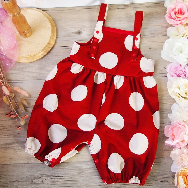 Kids Strawberry/Sesame Bubble Suspenders - เสื้อยืด - ผ้าฝ้าย/ผ้าลินิน 