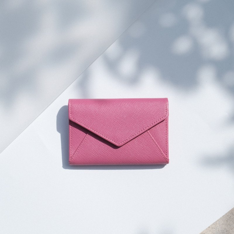 ENVELOPE COMPACT WALLET - FUCHSIA - 錢包/皮夾/長短夾 - 真皮 粉紅色