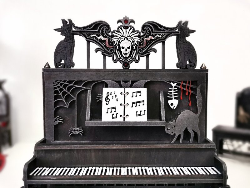 Piano - Exclusive Haunted Dollhouse furniture - 公仔/玩偶 - 木頭 黑色