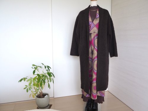 アフリカンバティックワンピース ジャンパースカート 日本製 ハンドメイド】【一点物】アフリカ布xロングワンピース