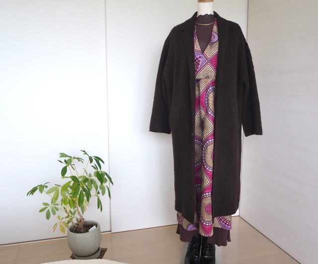 アフリカンバティックワンピース ジャンパースカート 日本製 ハンドメイド】【一点物】アフリカ布xロングワンピース