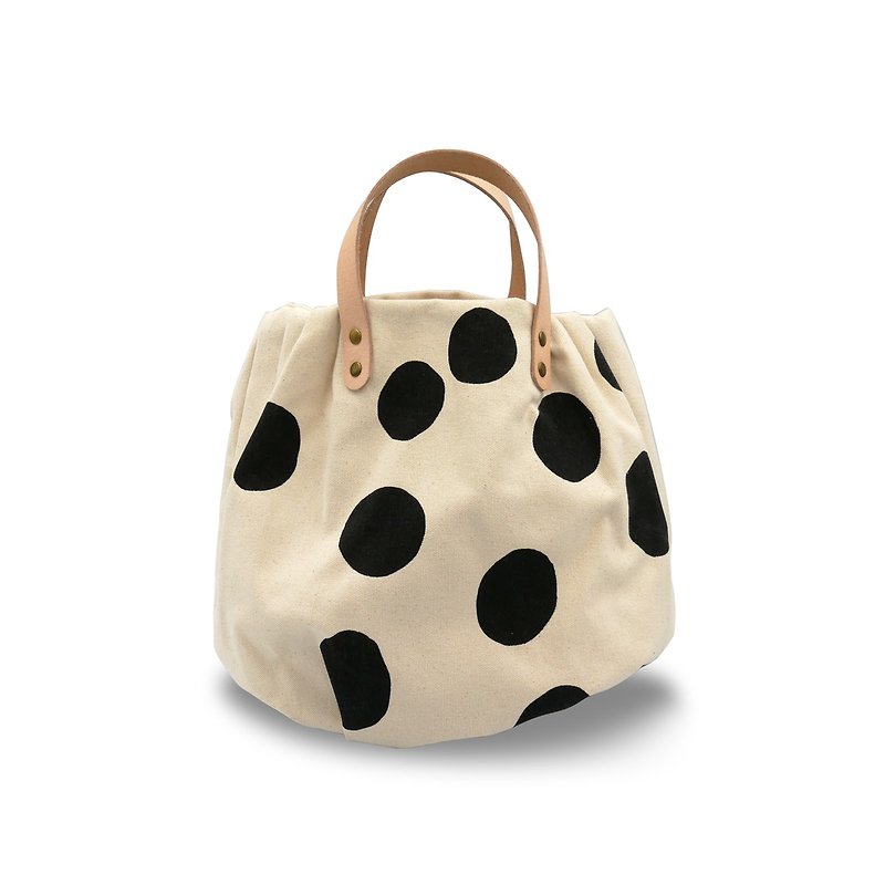 Handmade Bag Pumpkin Shape (Black) - Handbags & Totes - Cotton & Hemp Black