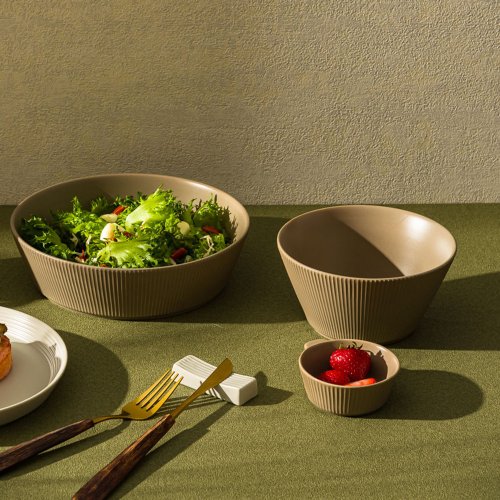 WAGA 餐桌器物 【激美新品】WAGA 簡約條紋陶瓷碗(咖啡) / 共3款