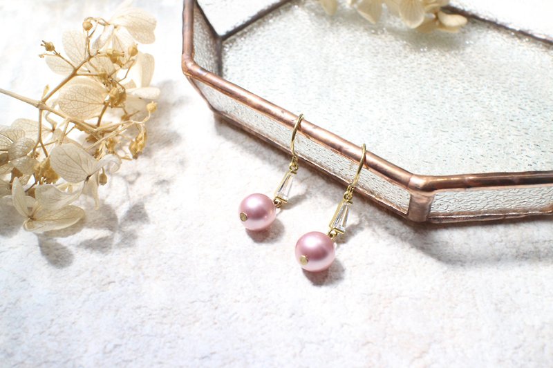 Lovely purple -Brass handmade earrings - ต่างหู - ทองแดงทองเหลือง หลากหลายสี