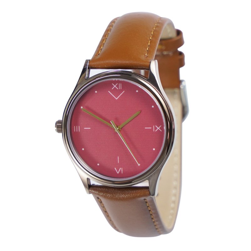 Minimalist Back in time Watch Brown Case Free Gender Free shipping worldwide - นาฬิกาผู้ชาย - สแตนเลส สีนำ้ตาล