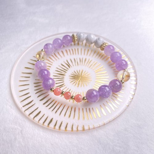 Hoshino Jewelry Kan 紫晶 紅紋石 健康運 天然水晶 日本手作 禮物 能量石手鍊