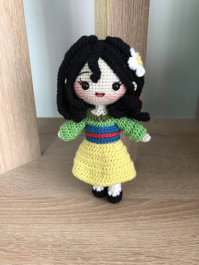 Crochet doll , Mulan , Princess doll , Chinese Warrior Princess , Amigurumi - Stuffed Dolls & Figurines - Other Materials Multicolor