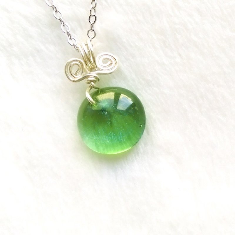 Sweetheart Candy Glass Necklace - Grape Green - Necklaces - Glass Green