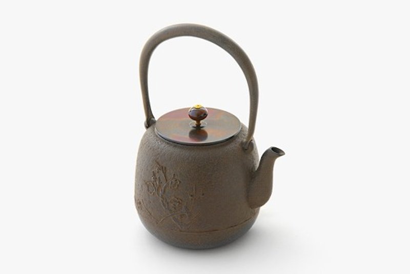 鉄瓶　なつめ梅　(銅蓋) - 茶具/茶杯 - 其他金屬 