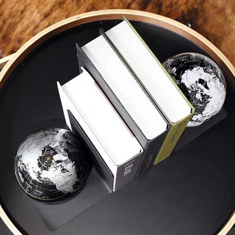 SkyGlobe 5吋磁鐵書架地球儀(黑海銀陸地/白海黑陸地)(英文版) - 擺飾/家飾品 - 塑膠 銀色
