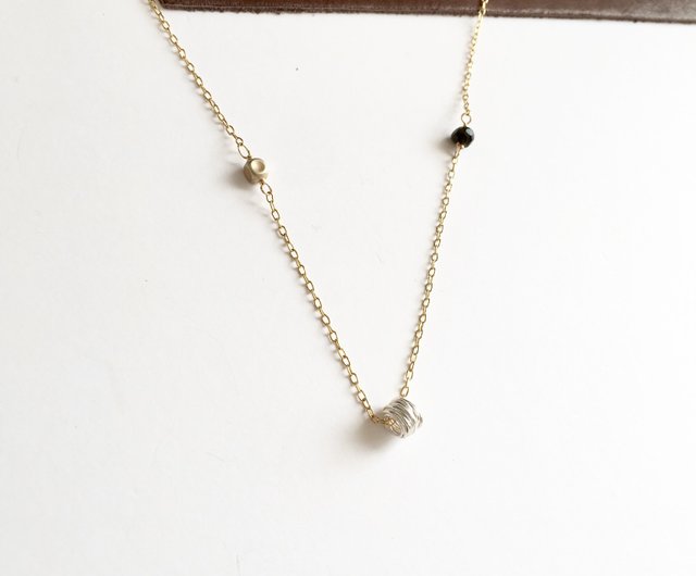 Sapphire and Karen silver necklace - 設計館かさい項鍊- Pinkoi